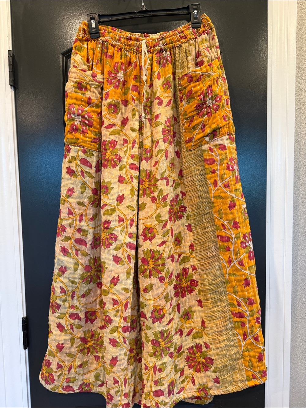 Kantha Reversible Wide leg pants